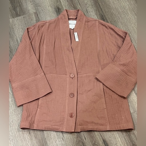 NWT Madewell Medium Lightspun Robe Jacket Lightweight Oversized Cotton Coat - Picture 3 of 10